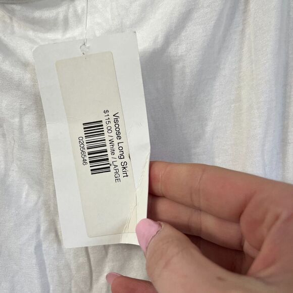 Beautiful People Womens White Maxi Skirt Large Viscose Casual Pull On Stretchy - Picture 7 of 9